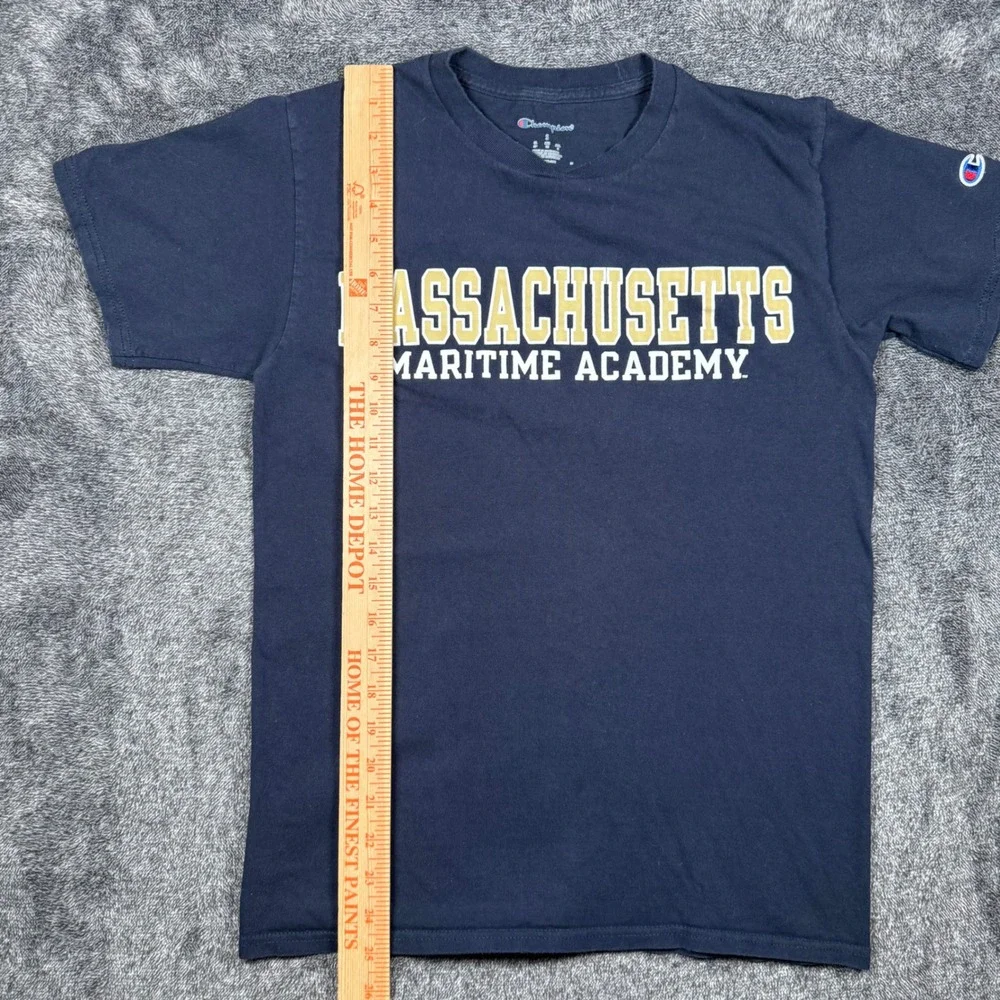 Champion Massachusetts Maritime Academy Graphic T-Shirt Mens Small Navy Blue S - Picture 4 of 5